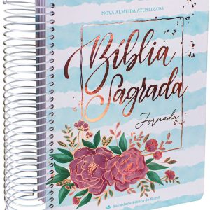 Biblia Sagrada (NAA) Jornada Espiral Aguarela Azul